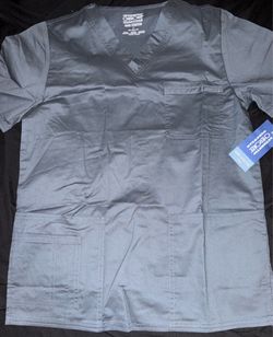 New Pewter Gray Cherokee Unisex Scrub Set: 4-Pocket V-Neck Top Lot