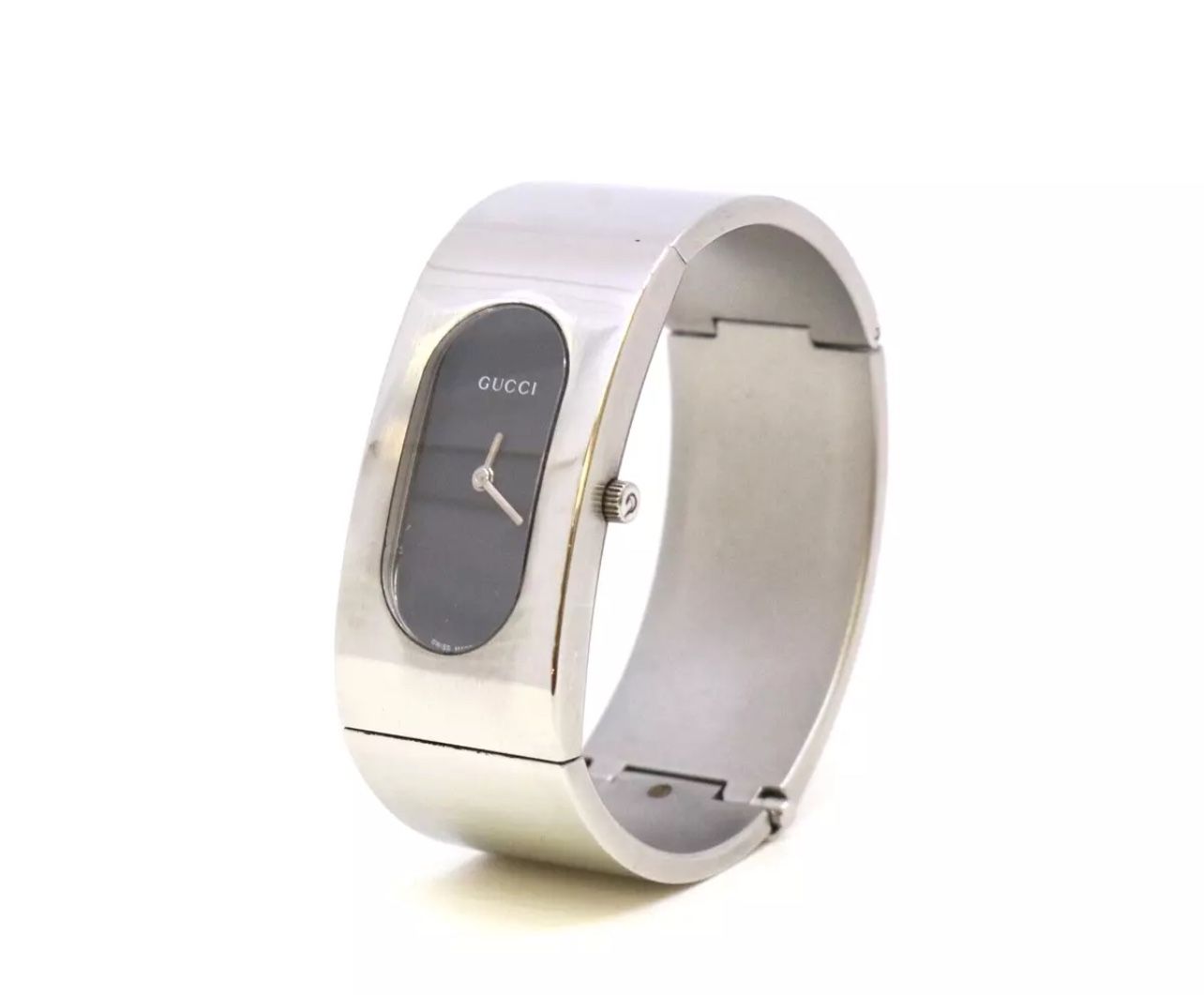 GUCCI WATCH 2400L 22mm WOMEN’S BLACK X SILVER SIZE S