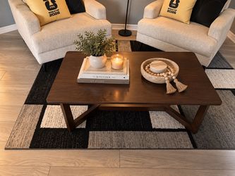 Dark Walnut Wood Coffee Table Used at 2026 FIFA World Cup in Miami