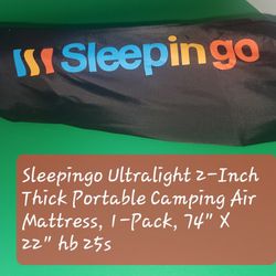 Sleepingo Ultralight 2-Inch Thick Portable Camping Air Mattress, 1-Pack, 74" X 22" hb 25s