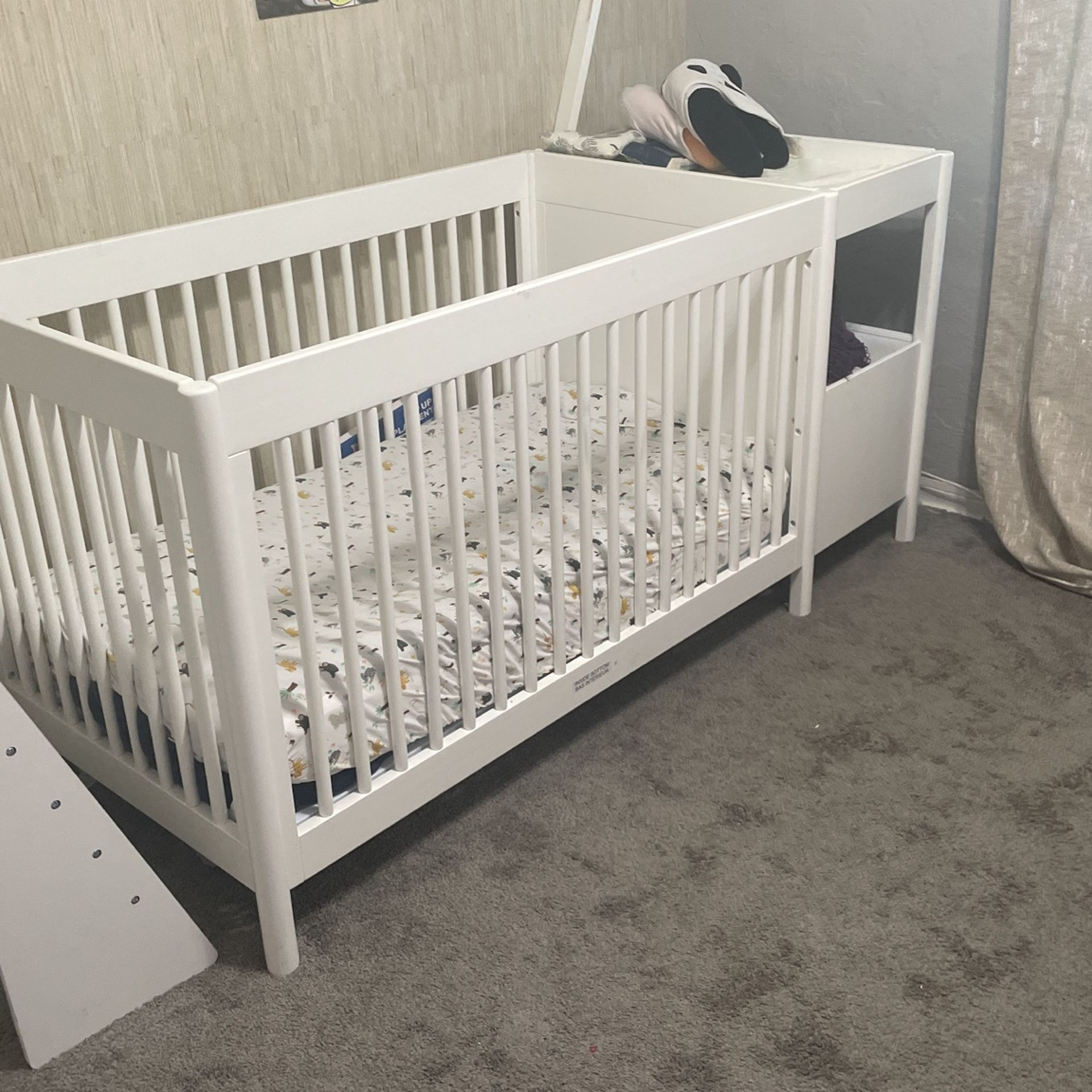 New White Crib & Galaxy Dresser