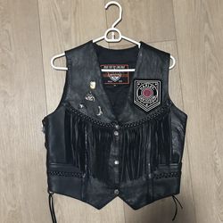 Harley Davidson Women's Black Leather Vest