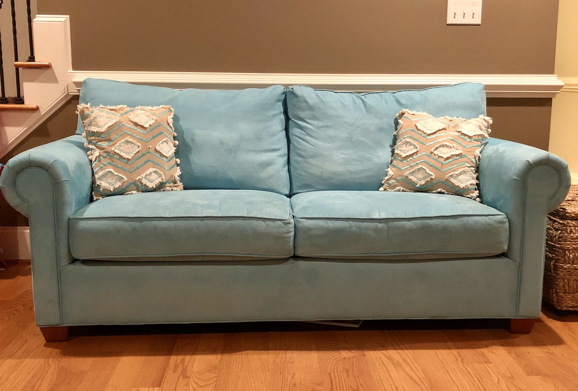 Teal blue couch