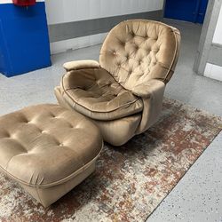 Velvet Fireside Chair from 1970s