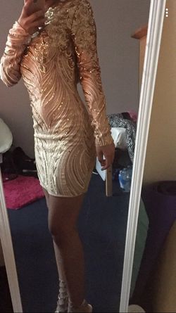 Gold Sequin Formal Dress, Size S