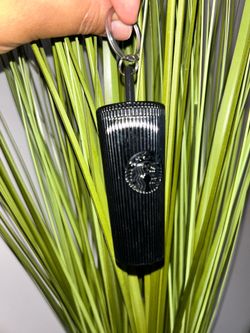Starbucks Jet Black Pleated Metallic Cold Cup keychain