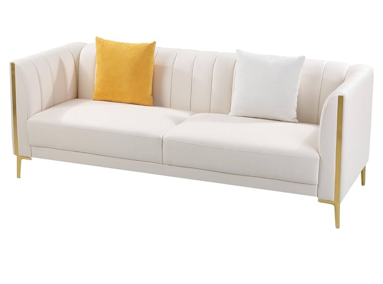 78'' Sofa, Modern White Couch