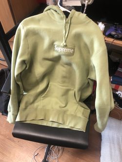 Supreme box logo hoodie olive green