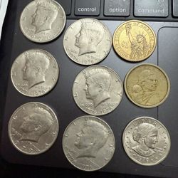 Rare Half Dollars 1971, 1(contact info removed)  And  Two Rare Dollars And James Madison Coin 