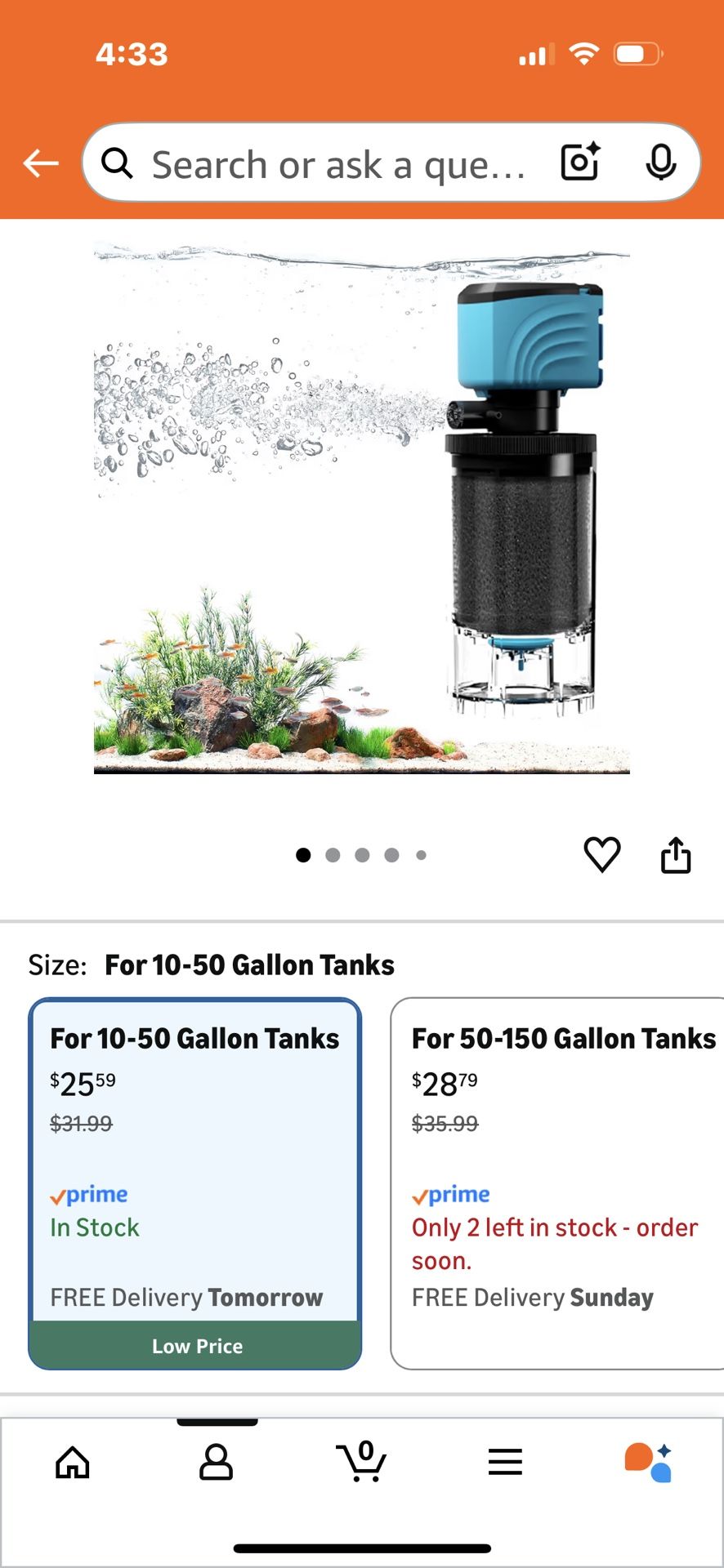 Two Fish Tank Filters