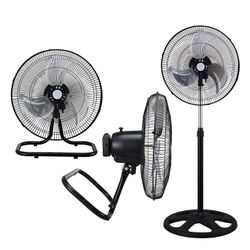 Korusa 18 in. Industrial 3-In-1 Fan Set Black