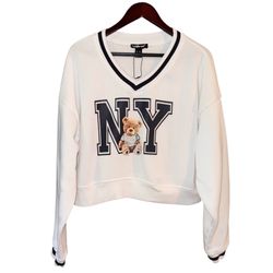 Charlotte Russe Women's White Sweatshirt Size XL 