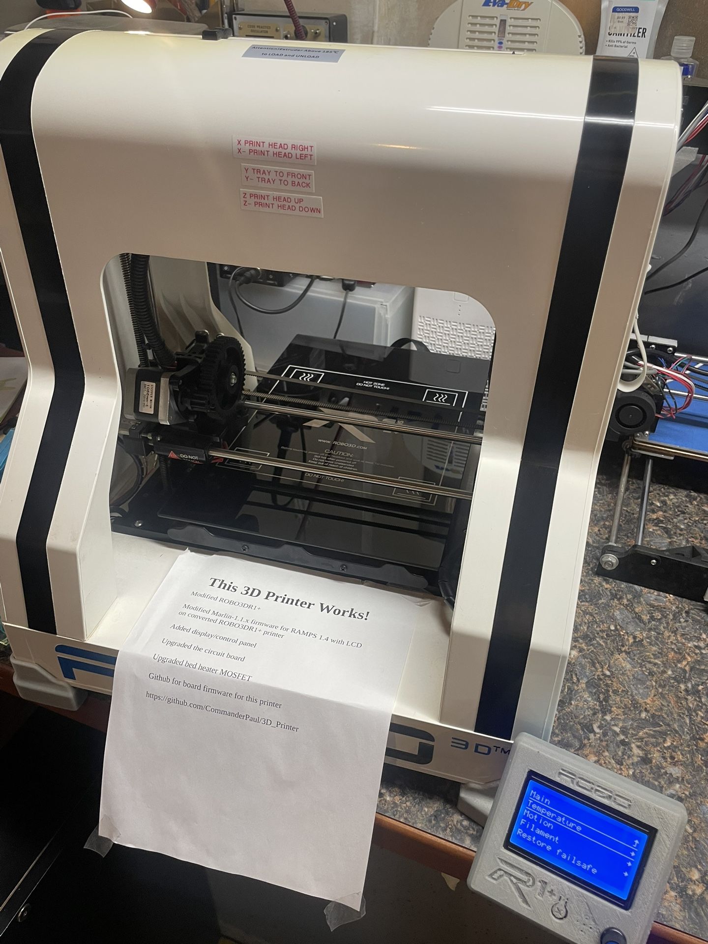 ROBO RD1+ with RAMPS, LCD screen, MOSFET bed heater…