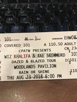 2 wiz Khalifa tickets for tonight