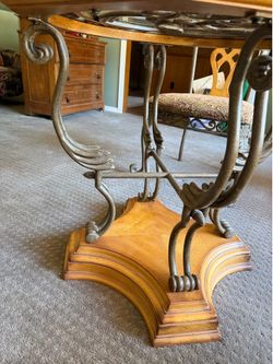 Glass/iron/ wooden dining set