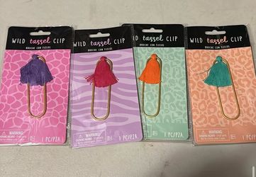 Large paper clips with tassels