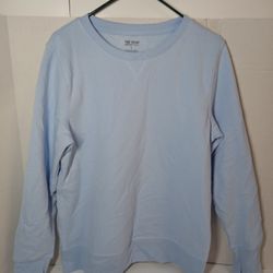 Blue Sweater New TEK GEAR Ultrasoft Fleece LARGE MADE IN BANGLADESH 60% COTTON