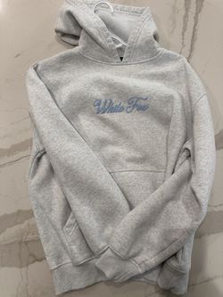 Gray/ Light Blue White Fox Hoodie Size Extra Small/Small
