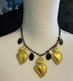 Gold Black Necklace 