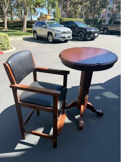 Pool table bistro table & 2 chairs