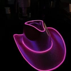 LED PINK COWBOY HAT 