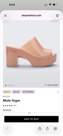 Melissa Hype Platform Mule Sandals Pink/Nude Women’s Size 7