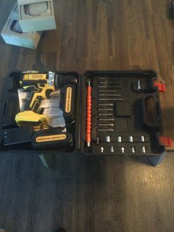 48V Cordless Drill Set with Case and Accessories