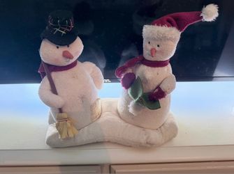 Plush Singing and Dancing Snowman Couple Christmas Decoration