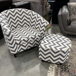 Tub Chair With Matching Ottoman