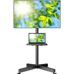PERLESMITH Mobile TV Stand for 23-60 Inch LCD LED Flat/Curved Screen TVs