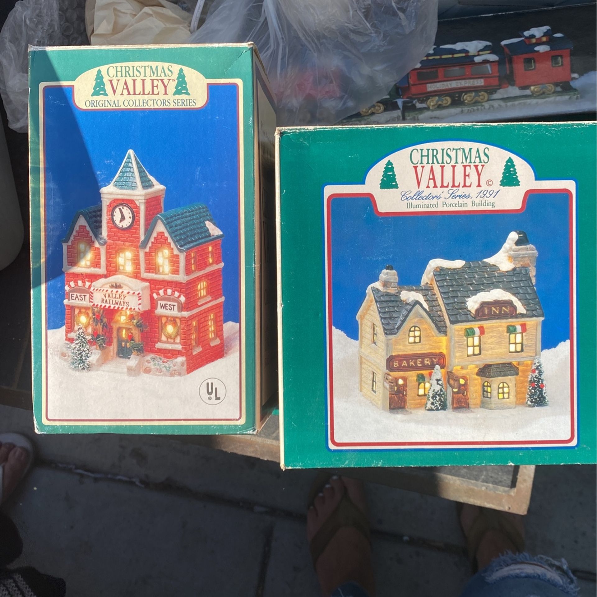 Christmas Village And Train 