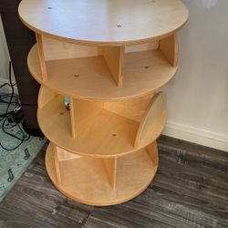 Circular Revolving Wood Bookcase