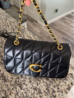 Coach Quilted Pillow Madison Shoulder Bag – Black with Gold Hardware