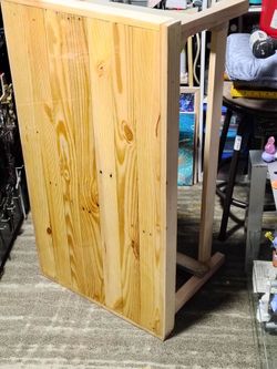 Epoxy wood plank coffee table