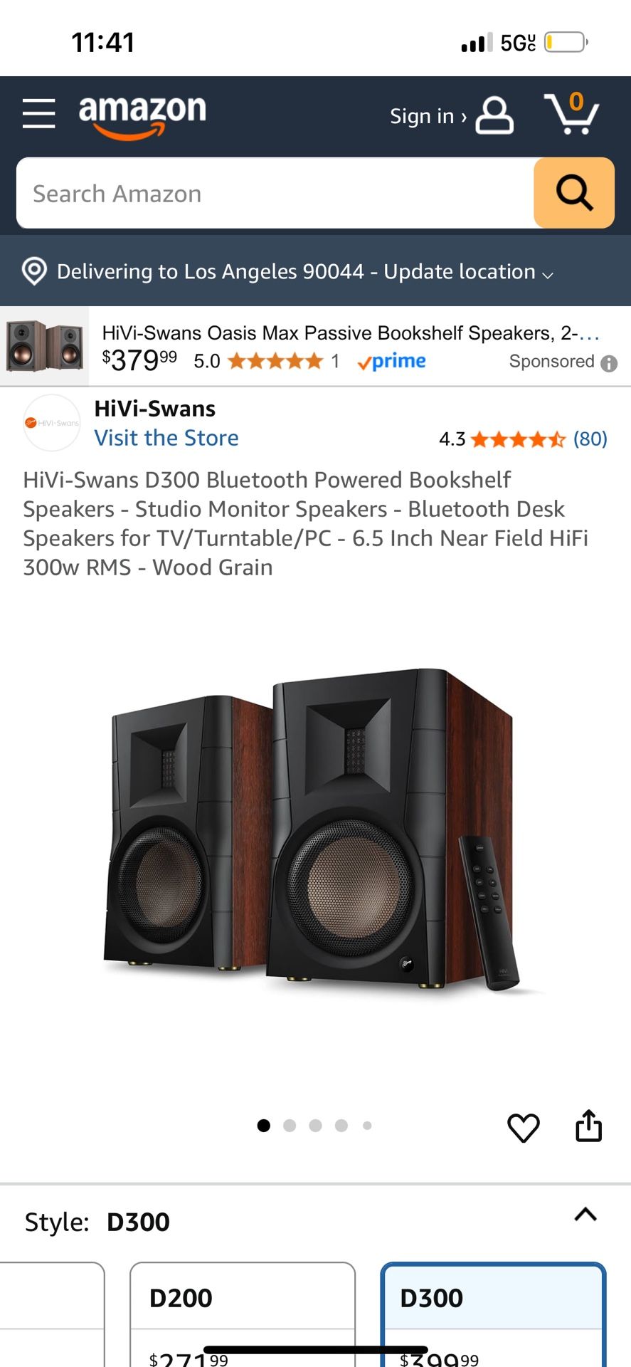 HiVi-Swans D300 Bluetooth Powered Bookshelf Speakers - Studio Monitor Speakers - Bluetooth Desk Speakers for TV/Turntable/PC - 6.5 Inch Near Field HiF