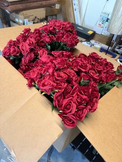 50pcs Artificial Red Roses, make your girl happy or use them for wedding!