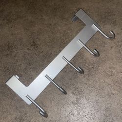 Silver Over-the-door Hook Rack