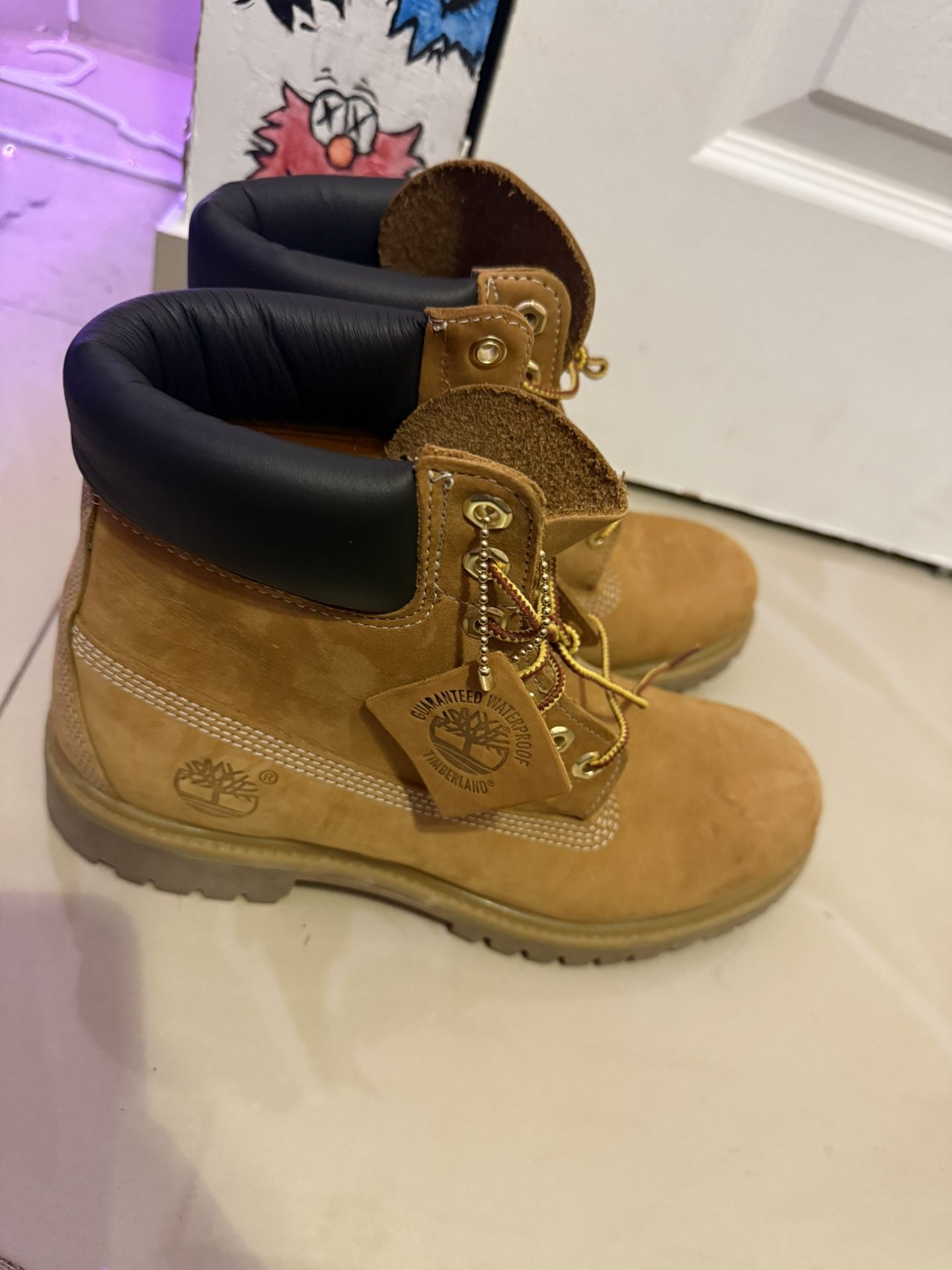 tan and brown timberland boots size 8 US