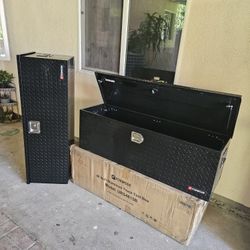 NEW EACH FOR SALE 48" LONG UNDER TRUCK TOOL BOX DIAMOND ALUMINUM COMES WITH 2 SET KEYS BRAND NEW FOR ANY QUESTION TEXT ME PLEASE SE HABLA ESPAÑOL THAN