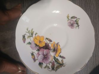 ​Vintage Regency British Bone China Pansy Saucer Only