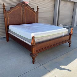 Cal king bed frame with mattress