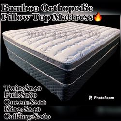Queen Bamboo Orthopedic Pillow Top Mattress!