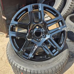 22-in Rims And Tires 1295 All Black Six Lugs Fit Tahoes Chevy Trucks And Cadillac Trucks  Deals
