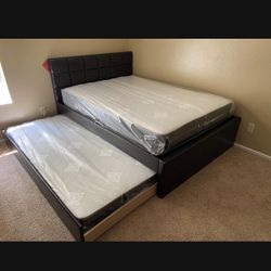 Full Over Twin Trundle Bed With Mattresses Only 