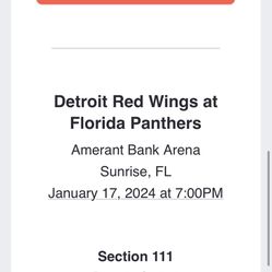 2 Panthers Tickets row 19 Seat 14-15