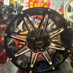 4 New rims size 20x9 dual rim 6x135 and 6x139 black machine $900