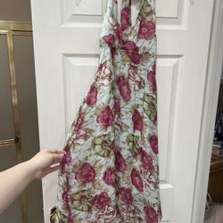 NWT mint blue and pink floral halter chiffon Dress