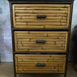 Vintage Bamboo Chest of Drawers