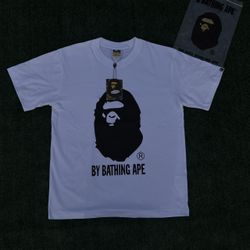 BAPE White & Black Ape Logo T-Shirt