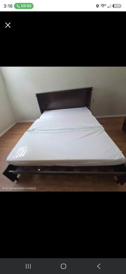 Solid Wood Murphy Cabinet Bed with Premium Aloe Vera Memory Foam Mattress – Like New!
